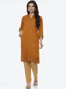 Rangriti Women Mustard Yellow Kurta