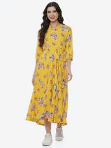 Rangriti Yellow Floral Maxi Dress