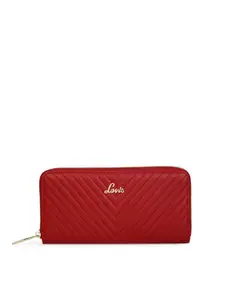 Lavie Chevron Women Red Zip Around Wallet