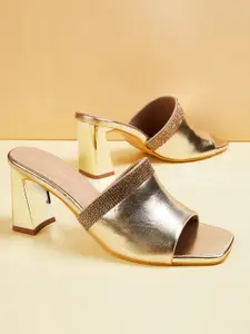 CODE by Lifestyle Gold-Toned Block Sandals