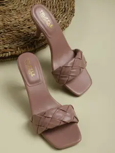 Truffle Collection women's Nude-Coloured PU Kitten Sandals