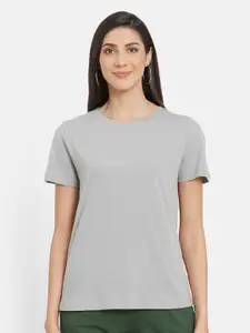 UNMADE Women Grey Organic Cotton T-shirt