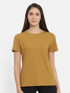 UNMADE Women Bronze-Toned Organic Cotton T-shirt