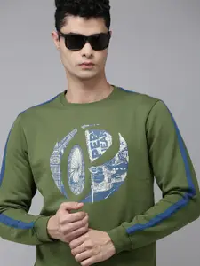 Pepe Jeans Men Green & White Brand Logo  Printed Sweatshirt