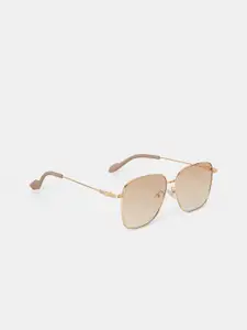 20Dresses Women Brown Lens & Gold-Toned Square Sunglasses
