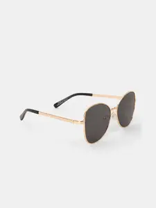 20Dresses Women Black Lens & Gold-Toned Butterfly Sunglasses