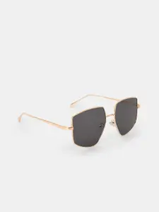 20Dresses Women Black Lens & Gold-Toned Oversized Sunglasses