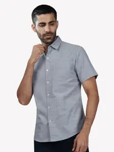 VASTRADO Men's Grey Relaxed-Fit Casual Shirt