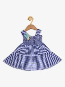 Creative Kids Blue & White Striped Fit and Flare Dress
