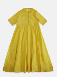 AKKRITI BY PANTALOONS girls Yellow Empire Maxi Dress