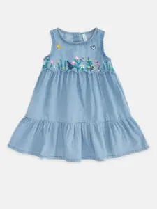Pantaloons Baby Blue A-Line Dress