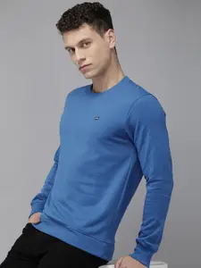 Arrow Men Solid Round Neck Knitted Sweatshirt