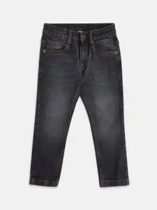 Pantaloons Junior Boys Black Tapered Fit Light Fade Jeans