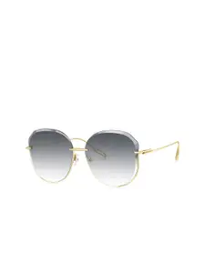 BOLON EYEWEAR Women Grey Lens & Gold-Toned Square Sunglasses with UV Protected Lens
