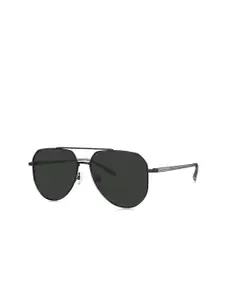 BOLON EYEWEAR Men Black Lens & Black Aviator Sunglasses with Polarised Lens