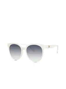 BOLON EYEWEAR Women Blue Lens & White Round Sunglasses With UV Protected Lens
