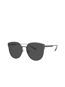 BOLON EYEWEAR Women Black Lens & Black Cateye Sunglasses with Polarised Lens