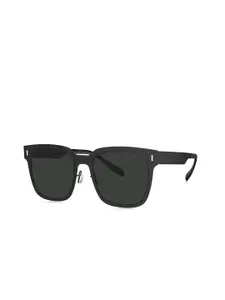 BOLON EYEWEAR Men Grey Lens & Black Square Sunglasses With Polarised Lens