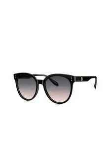 BOLON EYEWEAR Women Pink Lens & Black Round Sunglasses with UV Protected Lens