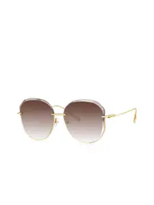 BOLON EYEWEAR Women Black Lens & Gold-Toned Round Sunglasses with UV Protected Lens