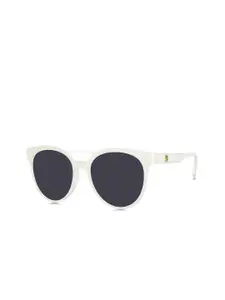 BOLON EYEWEAR Women Grey Lens & White Round Sunglasses with UV Protected Lens-BL 3063