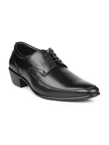 PRIVO by Inc.5 Men Black Solid Leather Formal Brogues