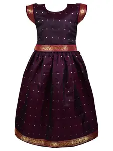 Wish Karo Girls Purple Woven Design Ready to Wear Lehenga Choli