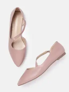 Allen Solly Women Peach-Coloured Solid Pointed Toe Flats