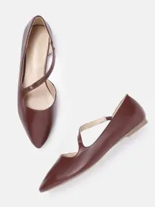 Allen Solly Women Burgundy Solid Pointed Toe Flats