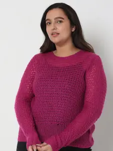 VERO MODA CURVE Women Pink Pullover  Slip On  Plus Size