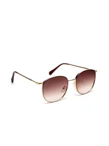 YourSpex Women Brown Lens & Gold-Toned Oval Sunglasses with UV Protected Lens