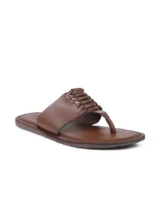 PRIVO by Inc.5 Men Brown Leather Comfort Sandals