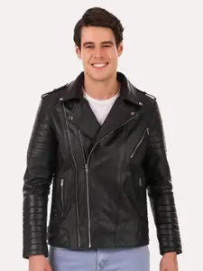 Leather Retail Men Black Leather Crop Outdoor Biker Jacket