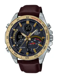 CASIO Men Leather Straps Analogue and Digital Chronograph Watch-EX530 ECB-900GL-1ADR