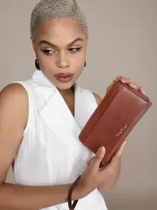 bebe Women Textured Zip Around Wallet