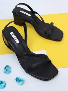 ELLE Women  Black Block Sandals