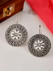 DASTOOR Silver-Toned Contemporary Drop Earrings