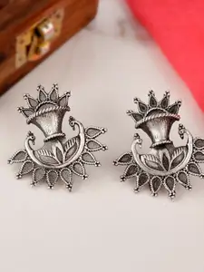 DASTOOR Silver-Toned Contemporary Studs Earrings