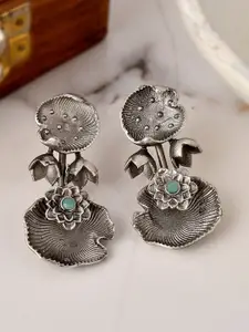 DASTOOR Silver-Toned Contemporary Drop Earrings