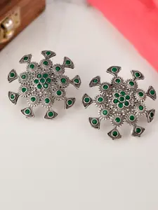 DASTOOR Silver-Toned Contemporary Studs Earrings
