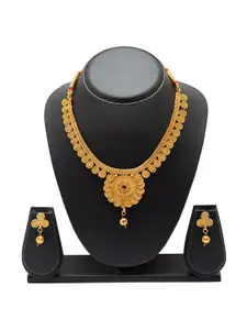 Shining Jewel - By Shivansh Gold-Toned Brass Gold-Plated Necklace