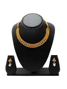 Shining Jewel - By Shivansh Gold-Plated & White Brass Gold-Plated Necklace