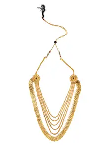 Shining Jewel - By Shivansh Women Gold-Toned Temple Coin Long Necklace