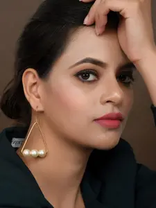 Silvermerc Designs Gold-Toned Triangular Drop Earrings