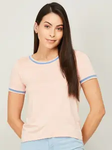 CODE by Lifestyle Peach-Coloured Solid Top