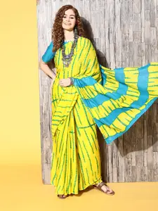 Satrani Tie and Dye Saree with Solid border