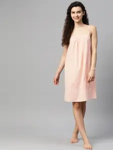 Marks & Spencer Pink Solid Sleeveless Nightdress