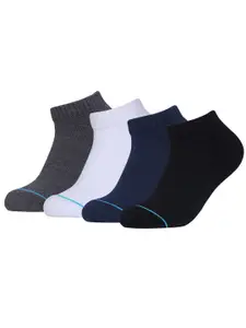 FABdon Men Pack Of 4 Solid Ankle Length Cotton Socks