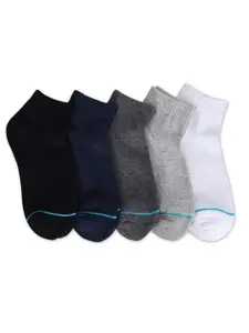 FABdon Men Pack Of 4 Navy Blue Solid Ankle Length Socks