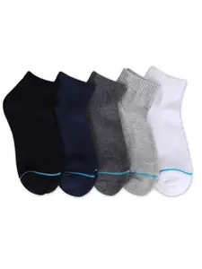 FABdon Men Pack Of 3 White Solid Ankle Length Socks
